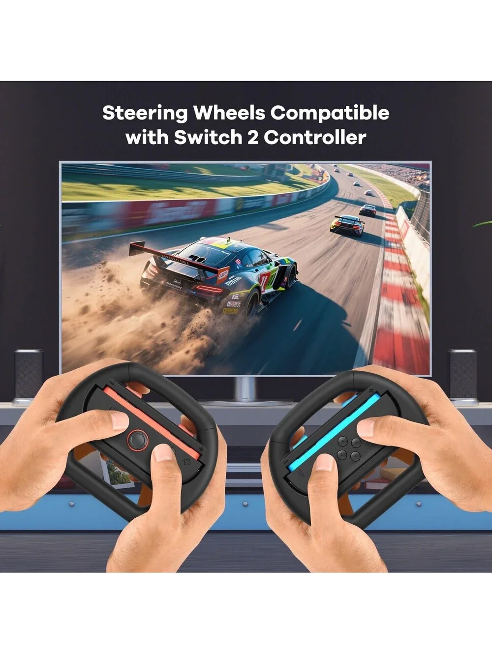 2 Pack Steering Wheel for Switch 2 Controller